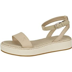 Tommy Hilfiger, Schoenen, Dames, Beige, 41 EU, Katoen, Touw flatform sandalen