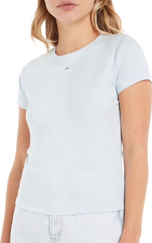 Tommy Hilfiger - Essential Rib - T-shirt - Blauw - Slim Fit