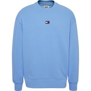 TOMMY JEANS Herren Rundhals-Pullover Langarm-Shirt Baumwoll-Pullover Sweat-Pullover DM0DM16370 CY7 Hellblau