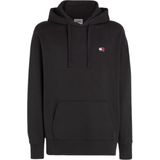 Tommy Hilfiger - Zwarte Katoenen Hoodie - Heren - Met Logo