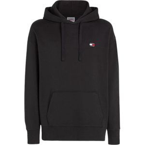 Tommy Hilfiger - Zwarte Katoenen Hoodie - Heren - Met Logo