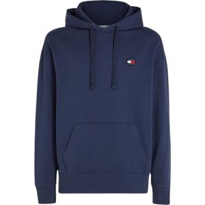 Tommy Hilfiger, Sweatshirts & Hoodies, Heren, Blauw, XL, Katoen, Blauwe hoodie met logo-applicatie