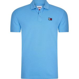 Tommy Jeans - Classic Badge Polo - Blauw - Biologisch Katoen