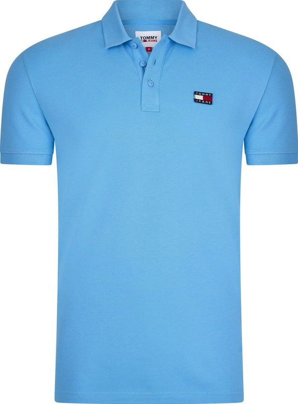 Tommy Jeans - Classic Badge Polo - Blauw - Biologisch Katoen