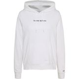 Tommy Jeans - Dames Hoodies Reg Serif Linear Hoodie - Wit