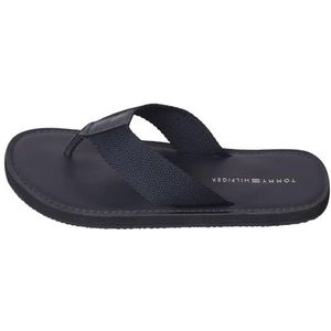 Tommy Hilfiger Heren Hilfiger lederen strandsandaal Fm0fm04548 Flip Flop, Blauwe Woestijnhemel, 40 EU