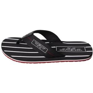 Tommy Hilfiger Heren Patch Hilfiger Beach Sandal Fm0fm04470 Flip Flop, Zwart, 40 EU