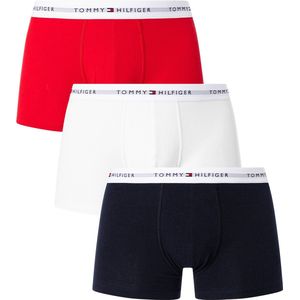 Tommy Hilfiger - 3p Trunk Onderbroek - Donkerblauw - Biologisch Katoen