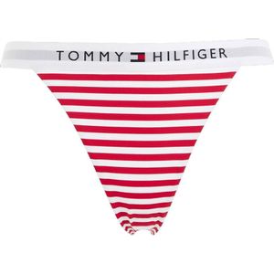 Tommy Hilfiger Bikini zwemmen voor dames, Rood (Th Originele Streep/Primair Rood), L