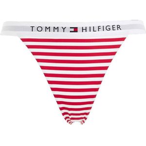 Tommy Hilfiger Bikini zwemmen voor dames, Rood (Th Originele Streep/Primair Rood), L