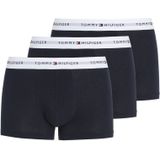 Set van 3 effen boxershorts TOMMY HILFIGER. Katoen materiaal. Maten M. Blauw kleur