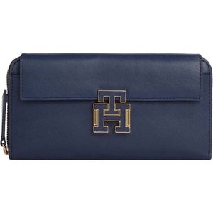 Tommy Hilfiger - Pushlock leather large za portemonnee - dames - space blue