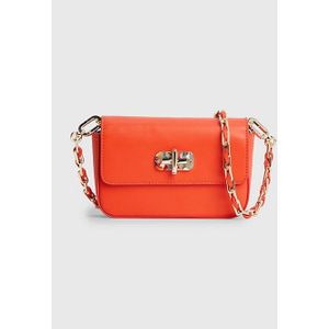 Tommy Hilfiger Hero Turnlock Mini tas Schoudertas Leer 16 cm deep orange