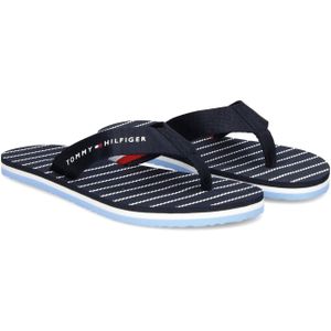 Tommy Hilfiger, Schoenen, Dames, Zwart, 38 EU, Stijlvolle Touw Detail Flip Flops