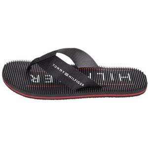 Tommy Hilfiger Mannen Massage Voetbed Strand Sandaal Fm0fm04474 Flip Flop, Zwart, 40 EU