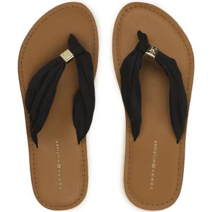 Tommy Hilfiger TH ELEVATED BEACH SANDAL Zehentrenner, Sommerschuh, Bequemschuh, Flats, Schlappen mit TH-Schmuckelement