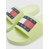 Tommy Hilfiger Jeans Flag Pool Slide Dames Slippers - Groen - Maat 40