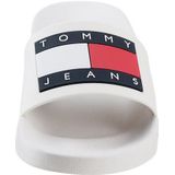 Tommy Hilfiger Dames Tommy Jeans Vlag Zwembad Slide Ess, Ecru, 38 EU