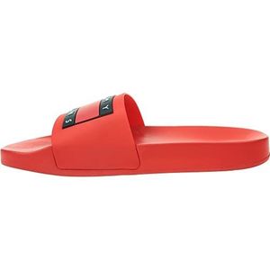 Tommy Jeans Zwemschoenen voor heren Pool Slide, badslippers, rood (Deep Crimson), 46, rood, 48 EU