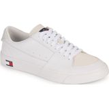 Tommy Jeans, Schoenen, Heren, Wit, 42 EU, Witte Leren Sneakers voor Mannen