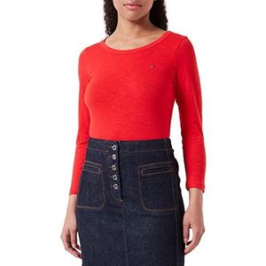 Litao-Case Dames 1985 Slim SLUB Open-NK 3/4 SLV L/S Gebreide Tops, Veelkleurig, M, Meerkleurig, M