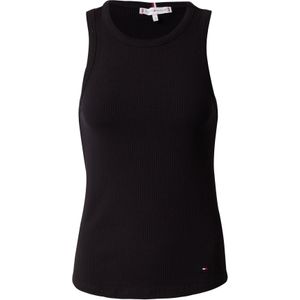 Tommy Hilfiger Dames Slim Rib Stretch Tank Top, Zwart, XS