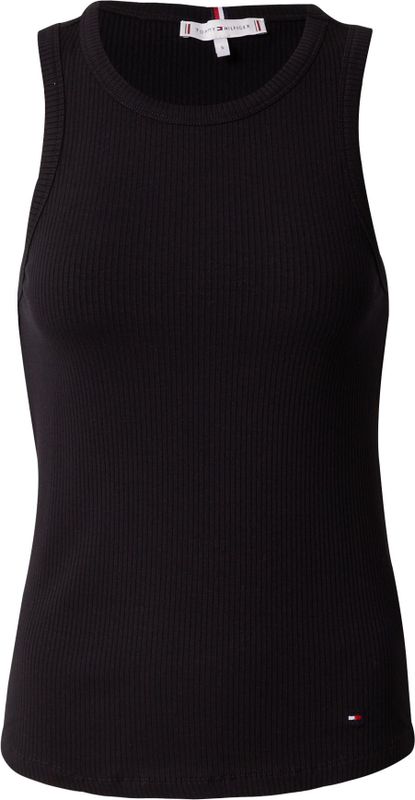 Tommy Hilfiger Dames Slim Rib Stretch Tank Top, Zwart, XS