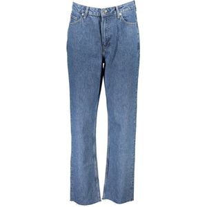 Blauwe katoenen spijkerbroek en broek