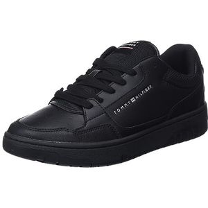Tommy Hilfiger Cupsole Core sneakers voor heren, leer, zwart, 46 EU, zwart.