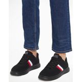 Tommy Hilfiger, Schoenen, Heren, Zwart, 41 EU, Polyester, Zwarte lichtgewicht cupsole sneakers