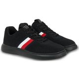 Tommy Hilfiger, Schoenen, Heren, Zwart, 41 EU, Polyester, Zwarte lichtgewicht cupsole sneakers