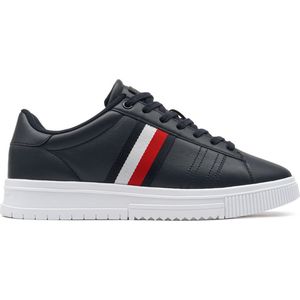 Tommy Hilfiger - Heren Sneakers Supercup Leather - Blauw - Maat 46