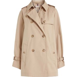 Tommy Hilfiger Beige Double-breasted Trenchcoat Met Steekzakken