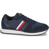 Sneakers runner Evo mix TOMMY HILFIGER. Leer materiaal. Maten 42. Blauw kleur