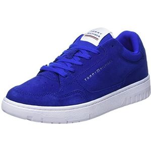 Tommy Hilfiger Heren Th Basket Core Suede Fm0fm04694 Cupsole Sneaker, Blauw Ultra Blauw, 42 EU