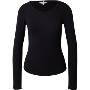 Tommy Hilfiger Slim 5x2 Rib O-nk Ls Ww0ww38869 T-shirt L/S dames, Zwart