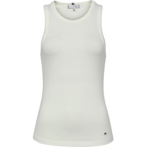 Tommy Hilfiger - Dunne Geribbelde Tanktop - Wit - 95% Viscose