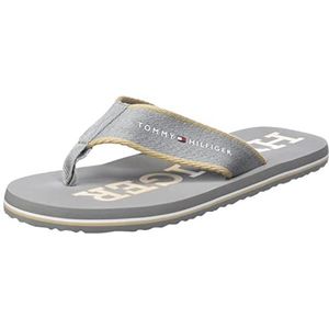 Tommy Hilfiger Heren Classic Hilfiger Beach Sandaal Flip-Flop, Antiek Zilver, 40 EU