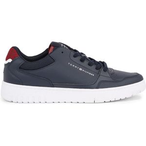 Tommy Hilfiger, Heren Sneakers van leer TH Basket Core Blauw, Heren, Maat:40 EU