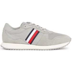 Tommy Hilfiger Heren Evo Mix Runner Sneaker, Antiek Zilver, 40 EU