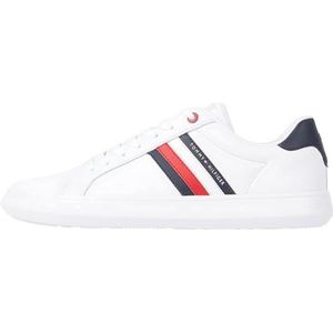 Tommy Hilfiger Heren Essential Leather Cupsole Sneaker, wit, groot UK, Wit