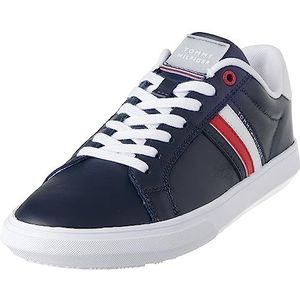 Tommy Hilfiger Heren Essential Lederen Cupsole Fm0fm04921 Sneaker, Blauwe Woestijnhemel, 43 EU