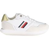 Tommy Hilfiger - Witte Leren Dames Sneaker - Fitness-schoenen