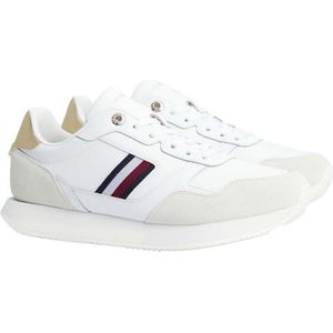 Tommy Hilfiger - Witte Leren Dames Sneaker - Fitness-schoenen
