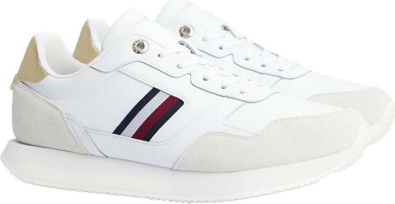 Tommy Hilfiger - Witte Leren Dames Sneaker - Fitness-schoenen