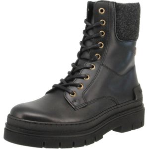 Tommy Hilfiger - FW0FW07500 - Damesschoenen - Zwart - Leer - Retrostijl