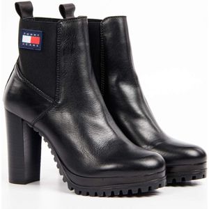 Tommy Hilfiger - Enkellaarsjes - Zwart - Leer