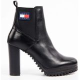 Tommy Hilfiger - Enkellaarsjes - Zwart - Leer