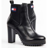 Tommy Hilfiger - Enkellaarsjes - Zwart - Leer