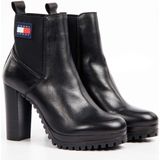 Tommy Hilfiger - Enkellaarsjes - Zwart - Leer